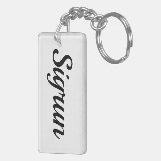Porte-clefs prénom personnalisable Sigrun noir blanc