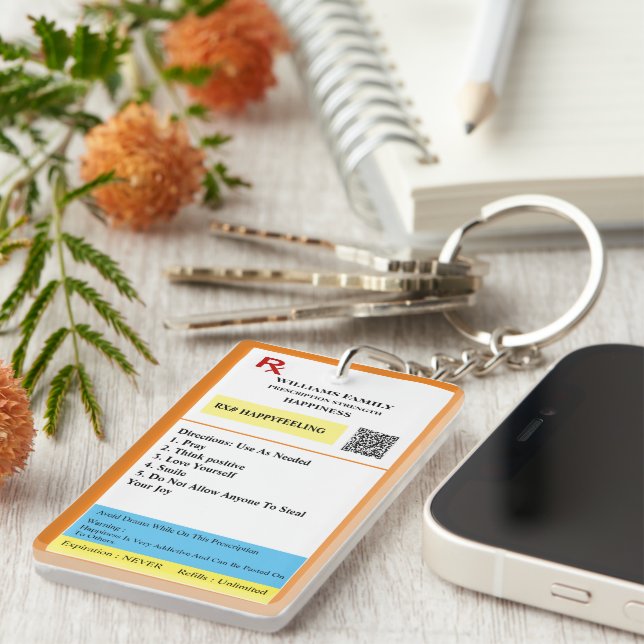 Porte-clefs Prescription conçue (Devant droit)