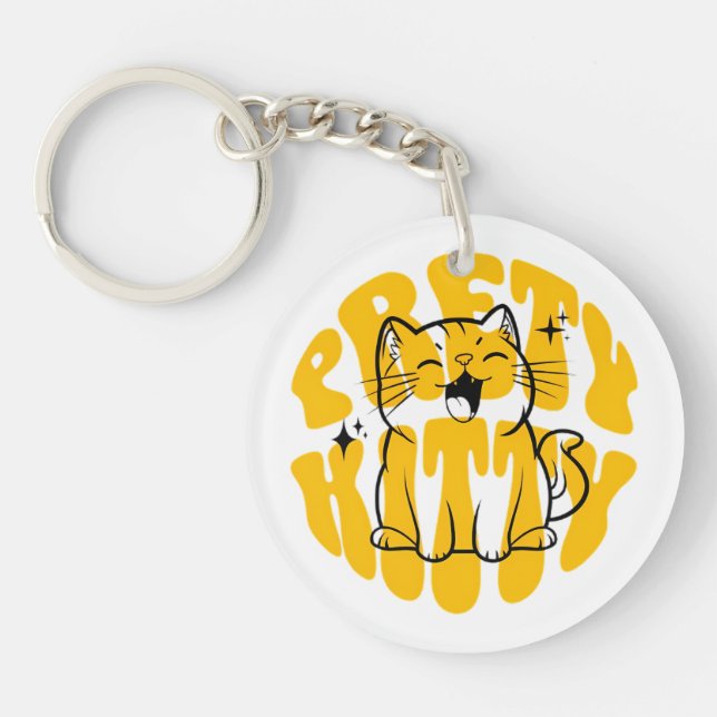 Porte-clefs Pretty kitty cute cat (Devant)