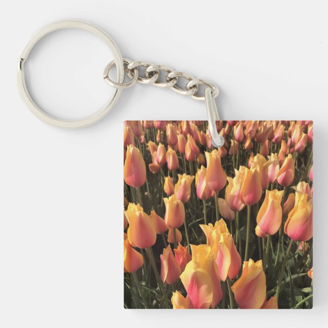 Porte-clefs Pretty Pink et Yellow Tulips (Devant)