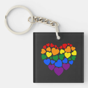 Porte-clefs Pride- gay arc-en-ciel coeur de l'amour