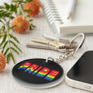 Porte-clefs Pride lgbt lgbtq queer gay rainbow retro black