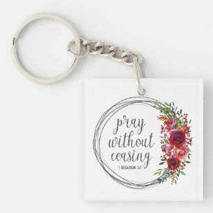 Porte-clefs Prier Sans Cesse Floral