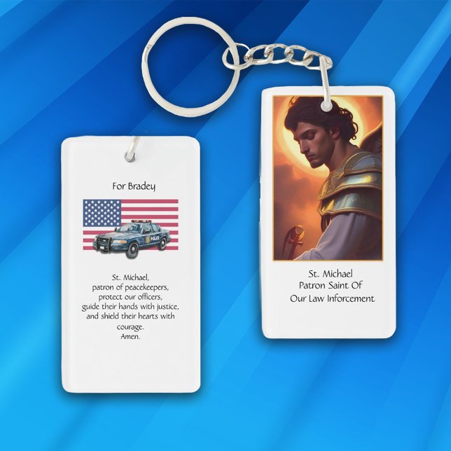 Porte-clefs Prière d'application de la loi St. Michael personn (Créateur téléchargé)