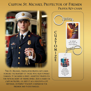 Porte-clefs Prière personnalisée de saint Michel protecteur de
