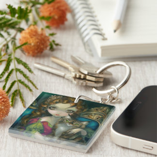 Porte-clefs "Princesse avec le porte - clé d'un chat de