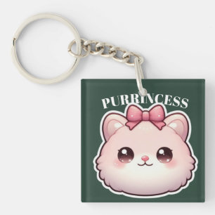 Porte-clefs Princesse Féline Design Rose Bow