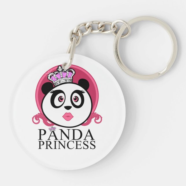 Porte-clefs Princesse Panda Couronne de Reine Panda Mignonne (Dos)