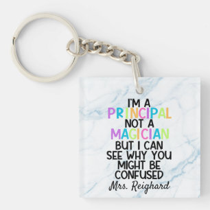 Porte-clefs Principal pas un magicien drôle personnalisé