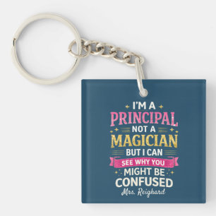 Porte-clefs Principal pas un magicien drôle personnalisé
