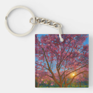 Porte-clefs Printemps Éveil - Paysage de l'arbre florissant