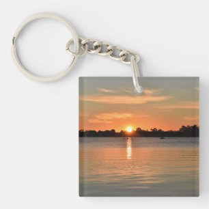 Porte-clefs Pris dans l'anneau de clé du coucher du soleil
