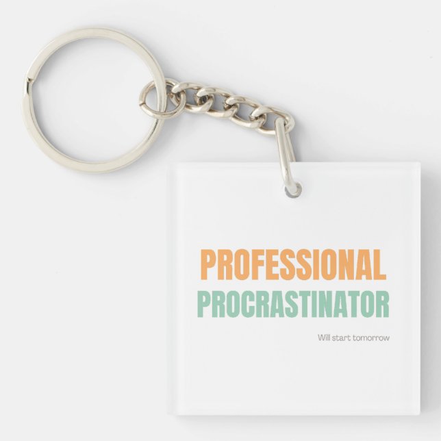 Porte-clefs "Procrastinateur Professionnel" Typographie Spirit (Devant)