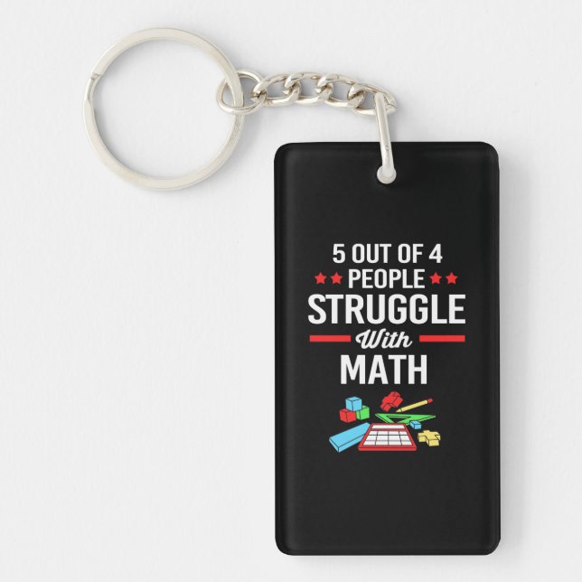 Porte-clefs Professeur De Mathématiques 5 Sur 4 Personnes (Devant)