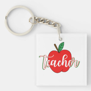 Porte-clefs Professeur pomme rouge - cadeau génial pour les en