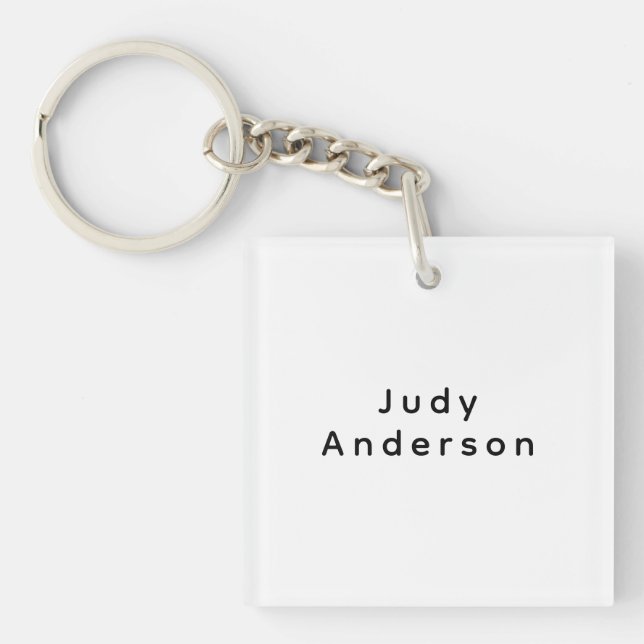 Porte-clefs Professional Plain Modern Elegant Your Name (Devant)
