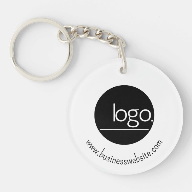 PORTE-CLEFS PROFESSIONNEL AJOUTER PROPRE LOGO BLANC AFFAIRES M (Devant)