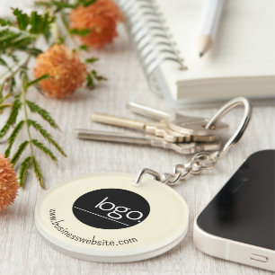 PORTE-CLEFS PROFESSIONNEL AJOUTER PROPRE LOGO CRÈME AFFAIRES M