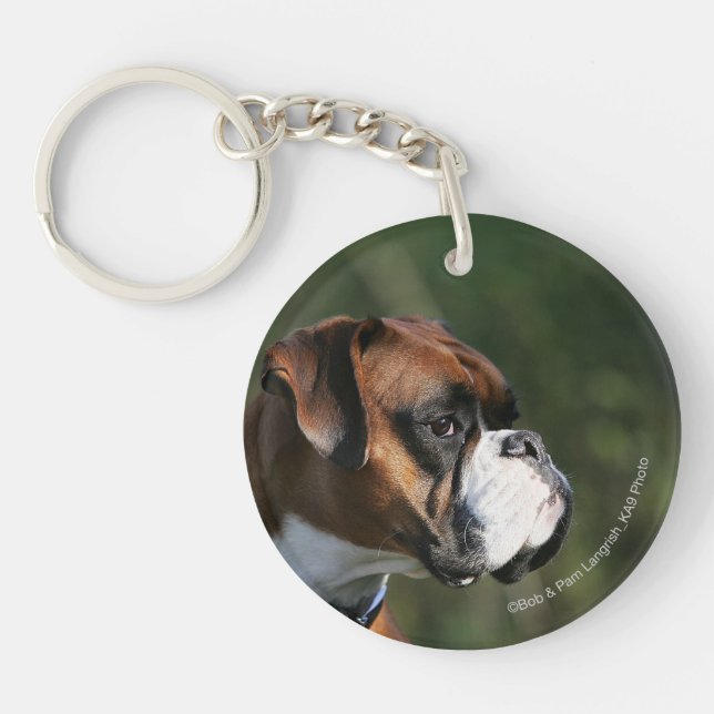 Porte-clefs Profil de côté de chien de boxeur (Devant)