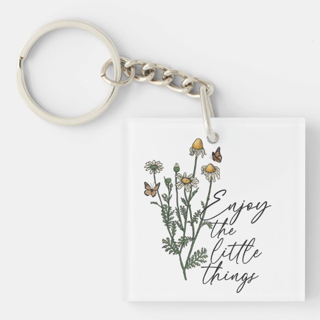 Porte-clefs Profitez De La Petite Chose Fleur sauvage Daisy (Devant)