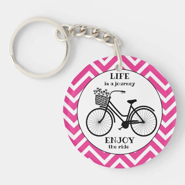Porte-clefs Profitez De La Promenade | Vélo Avec Fleurs Motiva (Devant)
