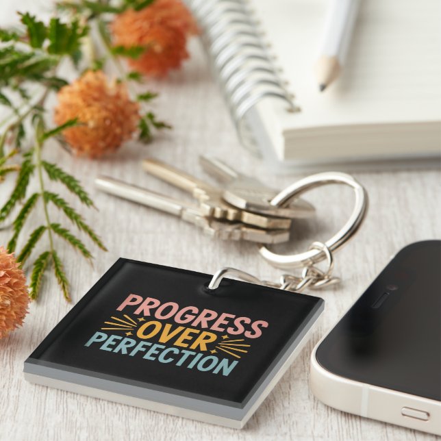 Porte-clefs Progrès de l'enseignant plutôt que la perfection,  (Devant Droit)