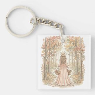 Porte-clefs Promenade de la récolte d'automne