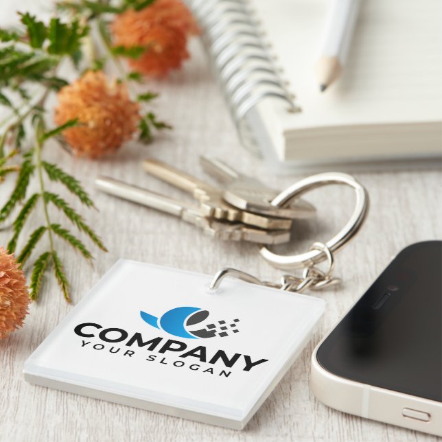 Porte-clefs Promotion de l'entreprise personnalisée (Devant Droit)