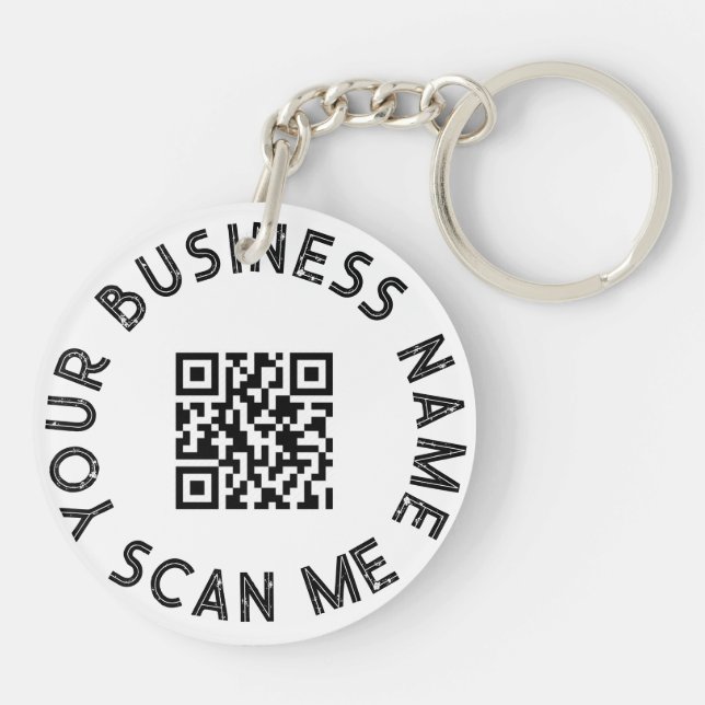 Porte-clefs Promotion du code QR d'entreprise personnalisé (Dos)
