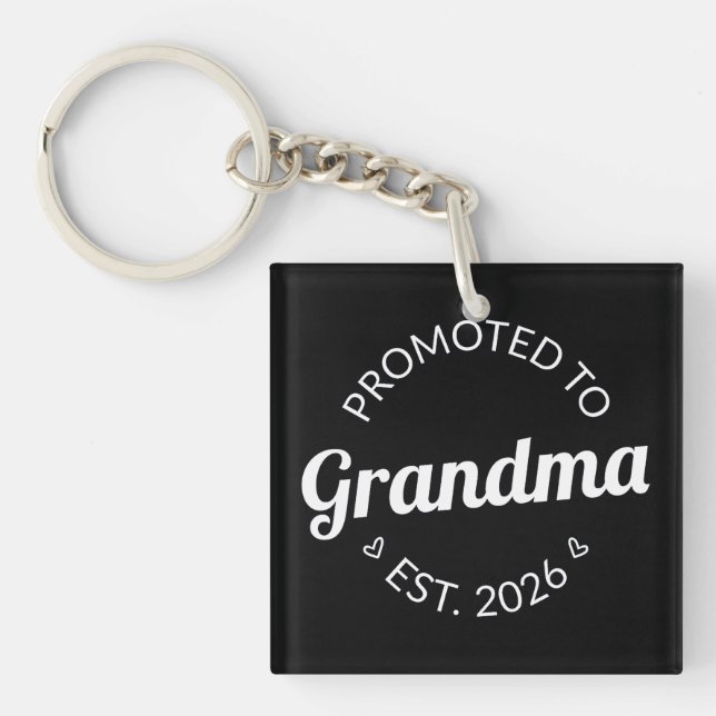 Porte-clefs Promu À Grand-Mère Est. 2026 I (Devant)