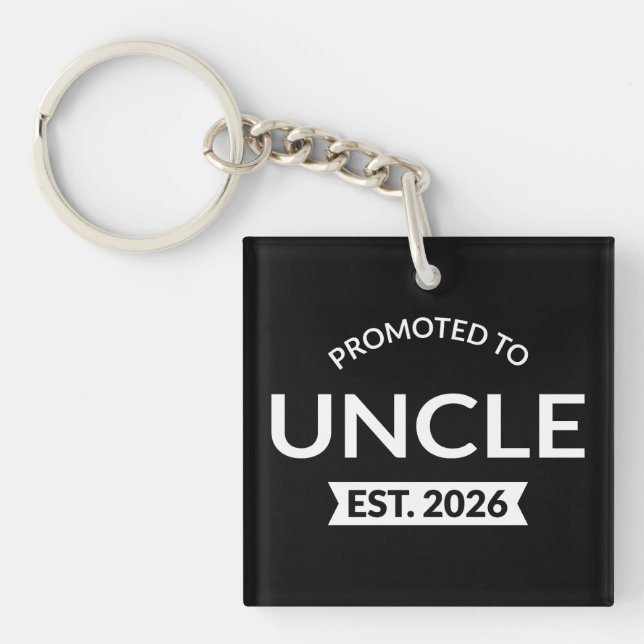 Porte-clefs Promu À Oncle Est. 2026 II (Devant)