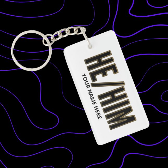 Porte-clefs Pronononounes Il Lui Noir et Or (Créateur téléchargé)