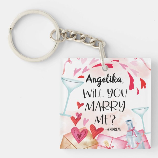 Porte-clefs Proposition de marriage | You Marry Me ? Custom (Devant)
