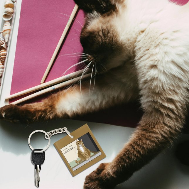 Porte-clefs Propriétaire chat orange tabby drôle (Créateur téléchargé)