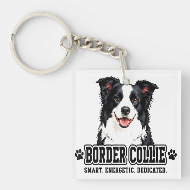 Porte-clefs 🐾 Propriétaire de Border Collie 🐾 (Devant)