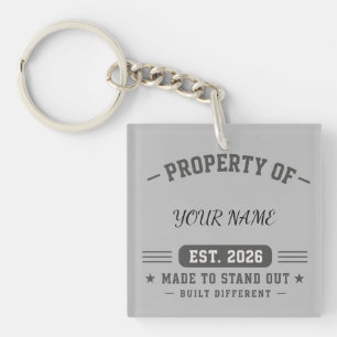 Porte-clefs Propriété Personnalisée De Nom – Style Universitai