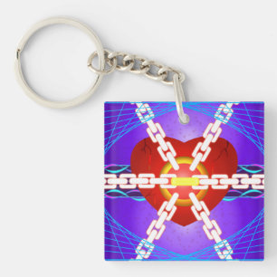 Porte-clefs Protéger une chaîne de frappe de coeur endommagé