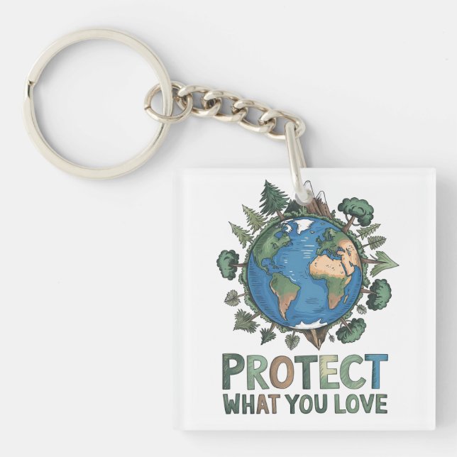 Porte-clefs Protégez ce que vous aimez" Conception De l'enviro (Devant)