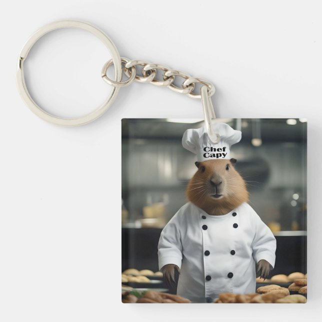 Porte-clefs Prouesse en Pâtisserie : Le Capybara Culinaire (Devant)