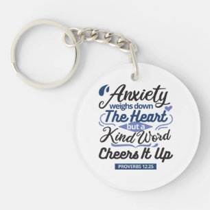 Porte-clefs Proverbes 12:25 Verset de la Bible – Art de mots g