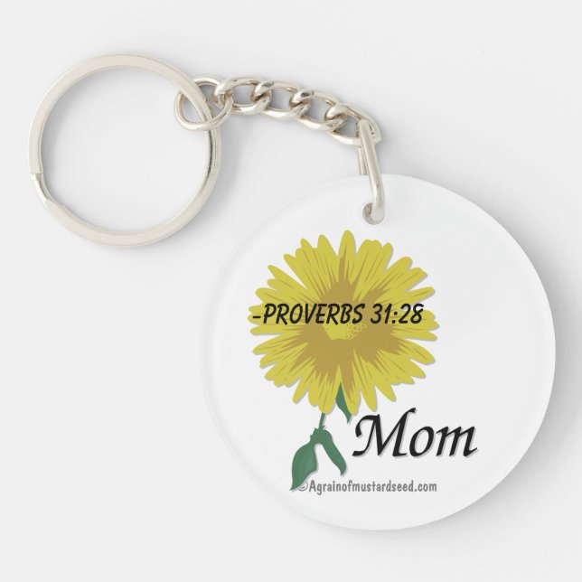 Porte-clefs Proverbes 31:28 Fête des mères (Devant)