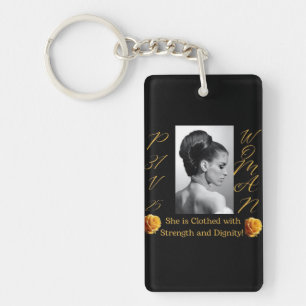 Porte-clefs Proverbes 31 Femme Noir, Jaune et Gris Porte - clé