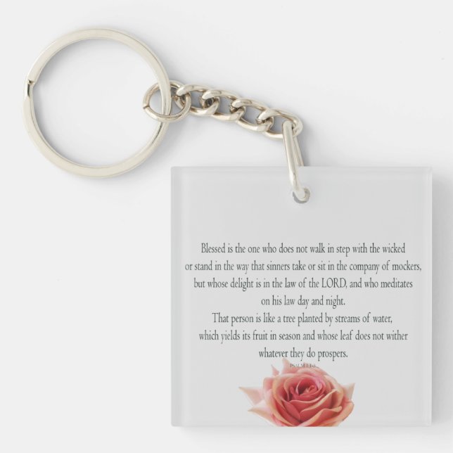 Porte-clefs Psaume 1, Law day and Night, Streams of Waters, (Devant)