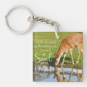 Porte-clefs Psaume 42:1 Comme le pantalon de cerf pour la Bibl