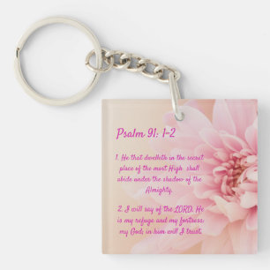 Porte-clefs Psaume 91:1-2   personnalisée