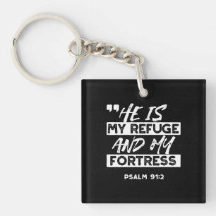 Porte-clefs Psaume 91:2 - Mon Refuge et ma forteresse chrétien