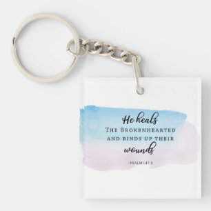 Porte-clefs psaumes bible verset chrétien foi Dieu aquarelle