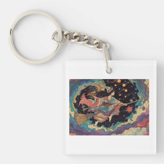 Porte-clefs Psychedelic witch keyring (Devant)