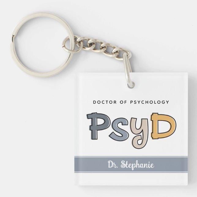 Porte-clefs Psychologue PsyD sur mesure (Devant)