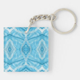 Porte-clefs Psychomachia Bleu Art Abstrait Aquarelle